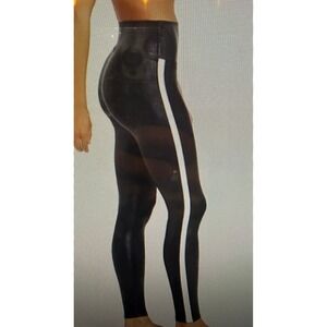 SPANX Faux Leather Side Stripe Leggings Black S P